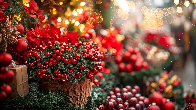 高清大图下载【趣麦麦图】圣诞节装饰和红色浆果