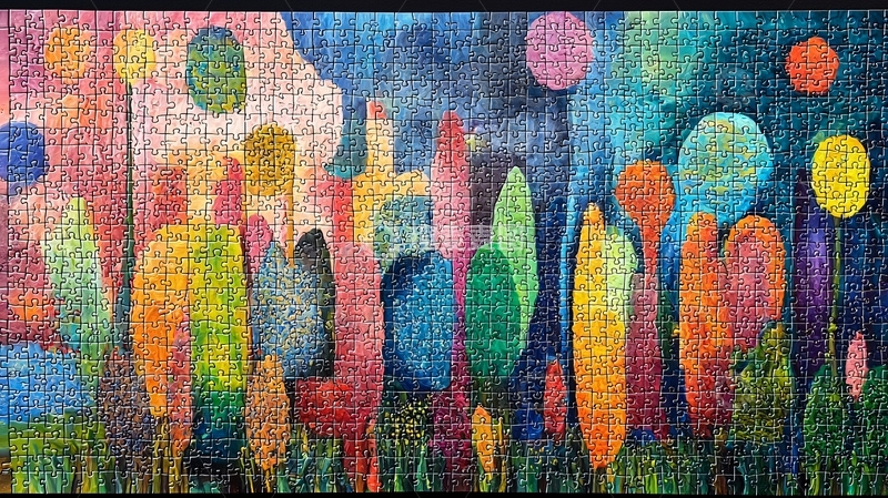 高清大图下载【趣麦麦图】抽象彩色人群画像