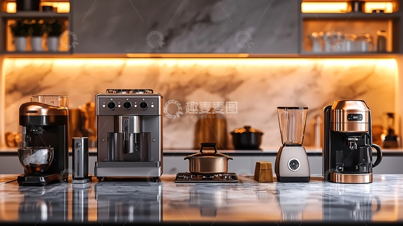 高清大图下载【趣麦麦图】厨房台面上的小家电