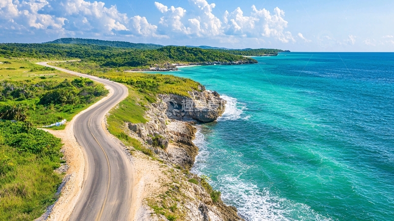 高清大图下载【趣麦麦图】蜿蜒海岸公路的风景