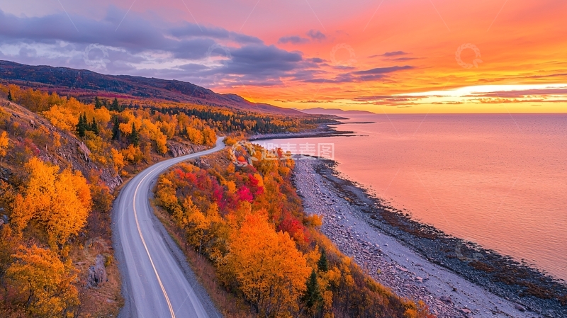 高清大图下载【趣麦麦图】秋日海岸公路