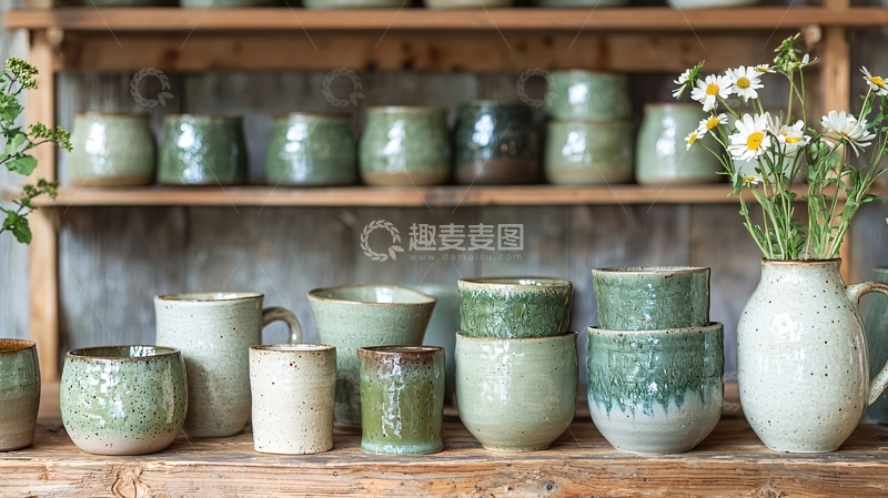 高清大图下载【趣麦麦图】手工艺陶器静物