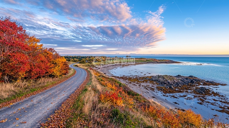 高清大图下载【趣麦麦图】秋色海岸公路