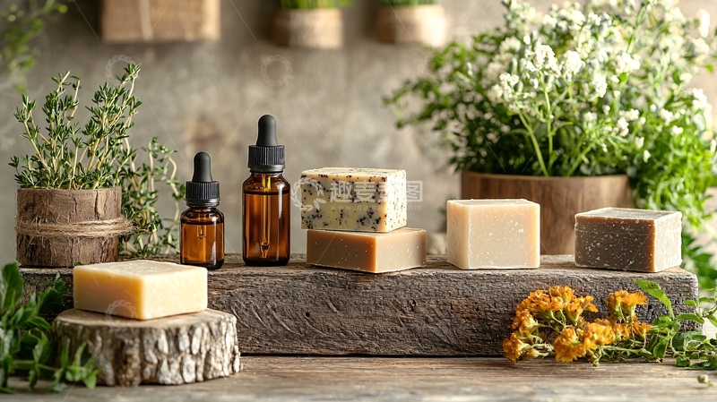高清大图下载【趣麦麦图】手工皂精油植物清新
