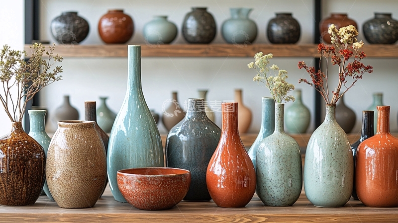 高清大图下载【趣麦麦图】各种颜色和形状的花瓶