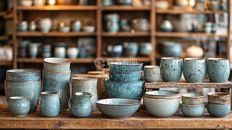 高清大图下载【趣麦麦图】陶瓷器皿陈列