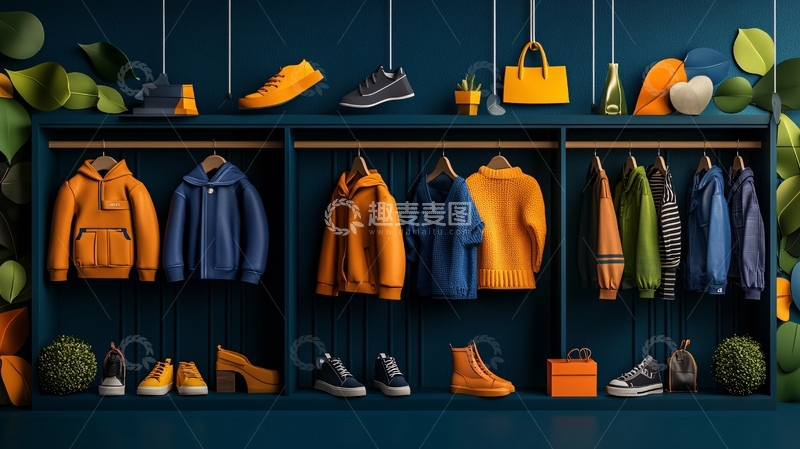 高清大图下载【趣麦麦图】色彩鲜艳的衣物和配饰
