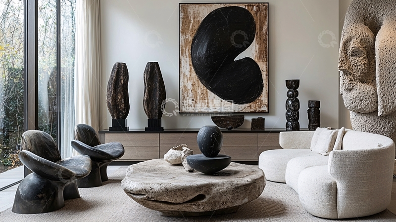 高清大图下载【趣麦麦图】极简主义客厅艺术装饰