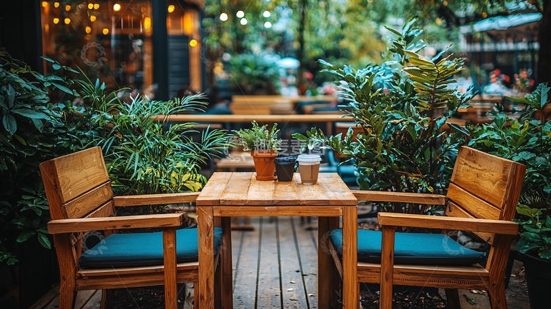 高清大图下载【趣麦麦图】户外咖啡馆休闲场景