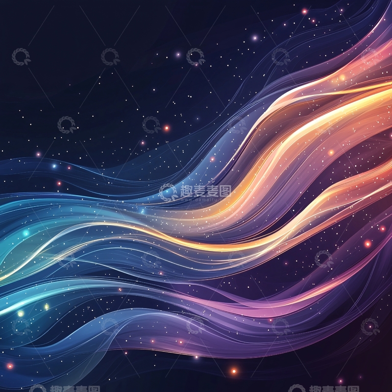 高清大图下载【趣麦麦图】抽象彩色光线背景