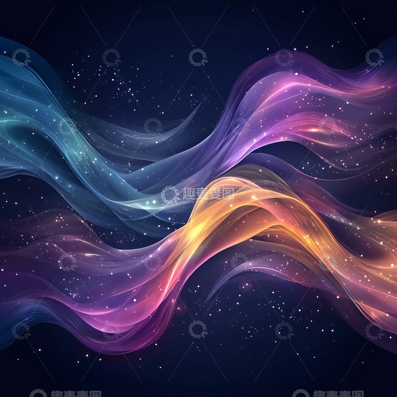 高清大图下载【趣麦麦图】炫彩光线流动背景