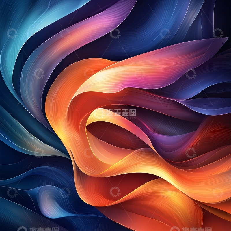高清大图下载【趣麦麦图】抽象流体渐变艺术