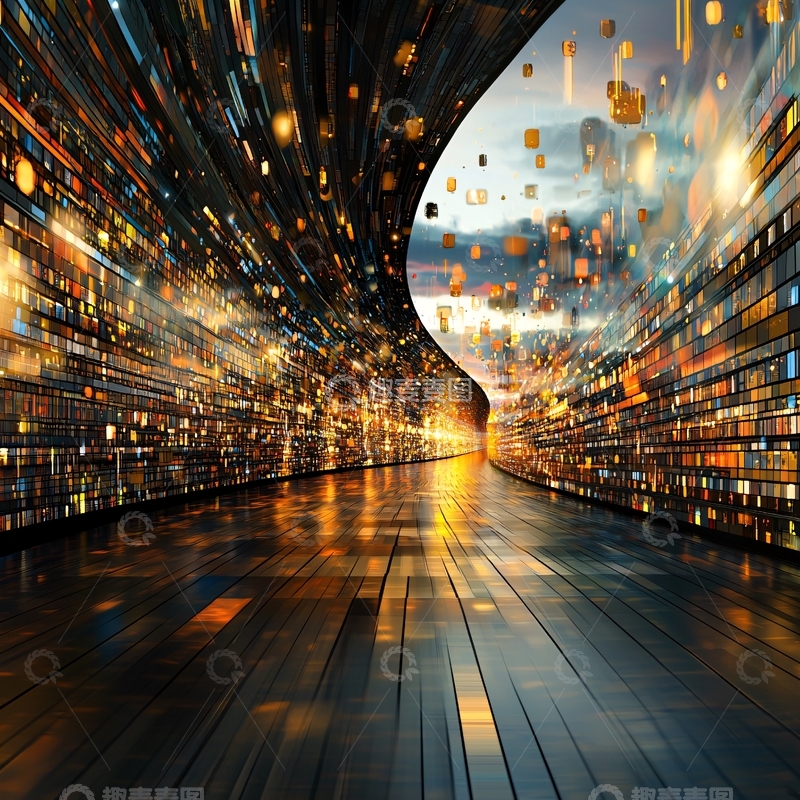 高清大图下载【趣麦麦图】未来城市光线穿梭