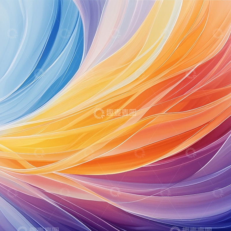 高清大图下载【趣麦麦图】彩色渐变抽象线条