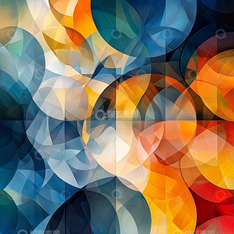 高清大图下载【趣麦麦图】圆形重叠彩色背景