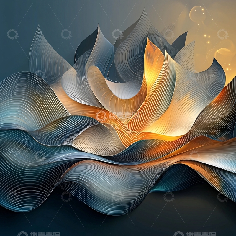 高清大图下载【趣麦麦图】抽象艺术曲线光影交错