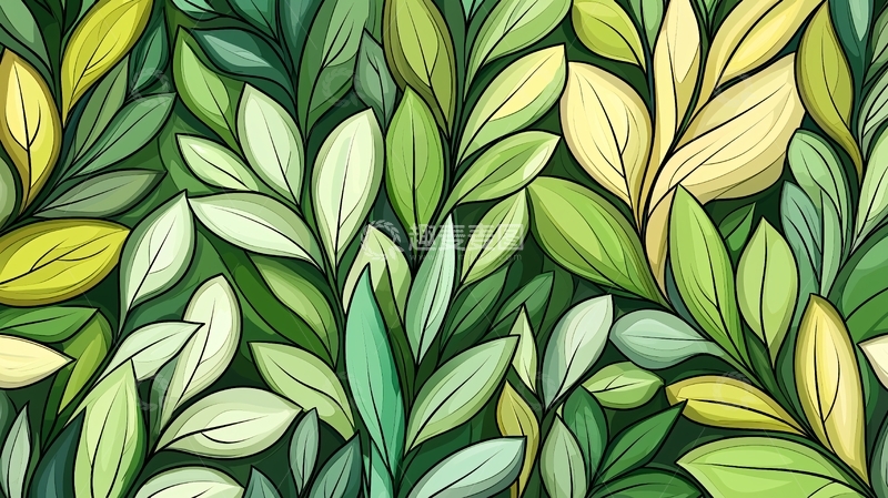 高清大图下载【趣麦麦图】清新淡雅的叶子背景图