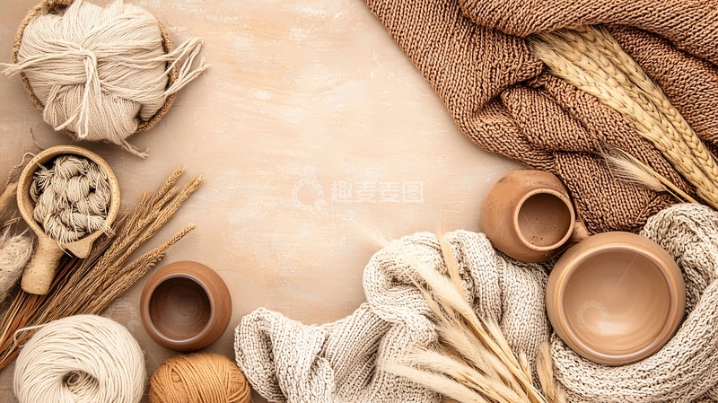 高清大图下载【趣麦麦图】米色系静物特写