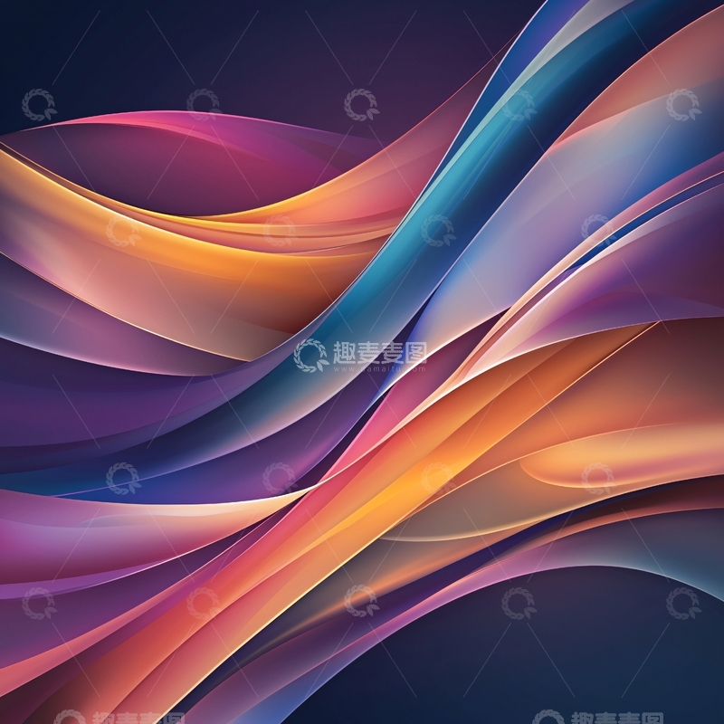高清大图下载【趣麦麦图】抽象渐变彩色波浪背景