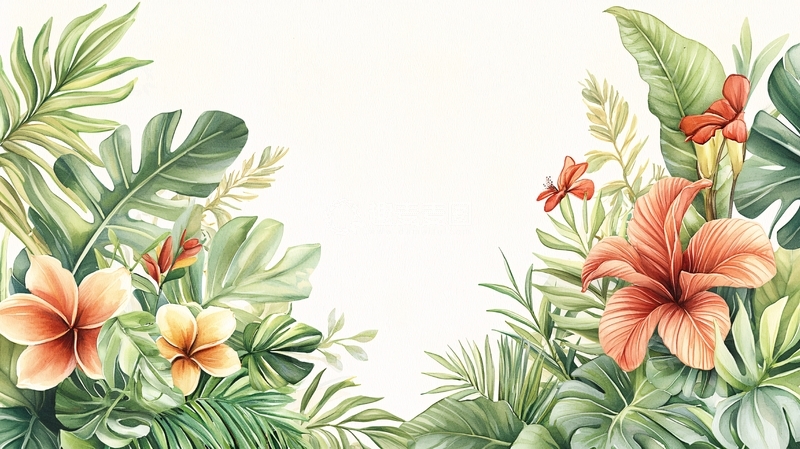 高清大图下载【趣麦麦图】热带花卉植物背景