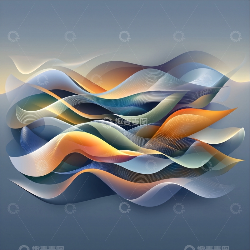 高清大图下载【趣麦麦图】抽象波浪曲线