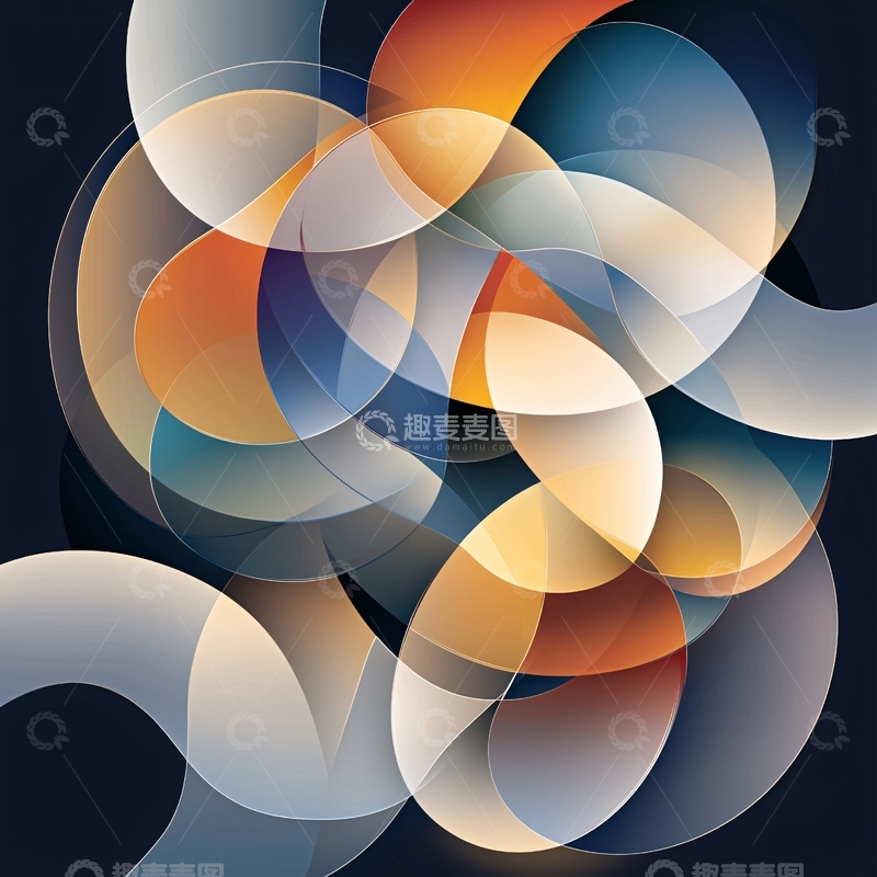 高清大图下载【趣麦麦图】抽象彩色圆形重叠背景