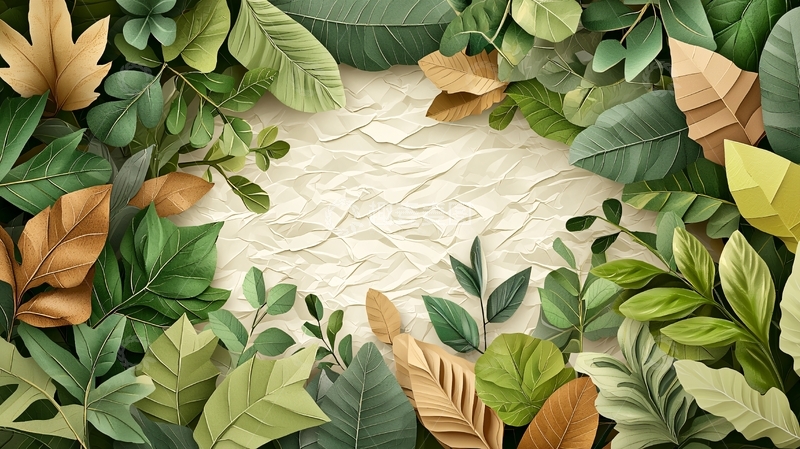 高清大图下载【趣麦麦图】绿叶环绕的中心区域