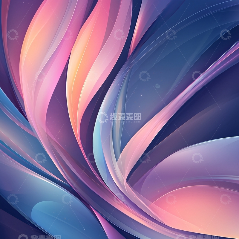高清大图下载【趣麦麦图】抽象渐变曲线背景