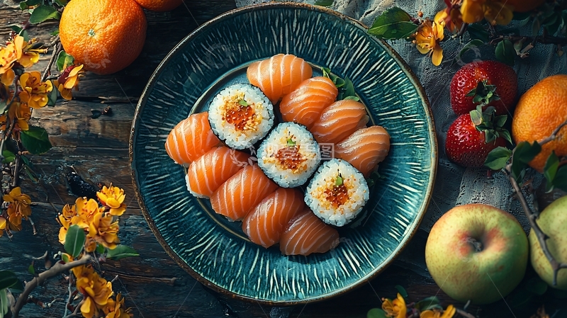 高清大图下载【趣麦麦图】寿司拼盘美食特写