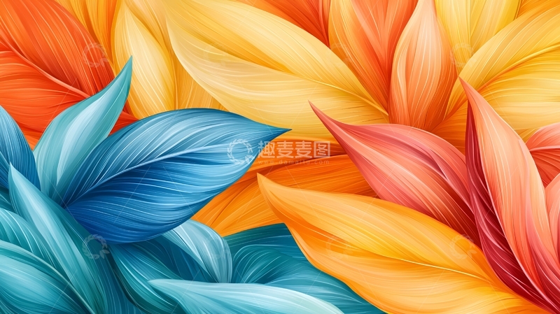 高清大图下载【趣麦麦图】多彩花瓣的抽象艺术