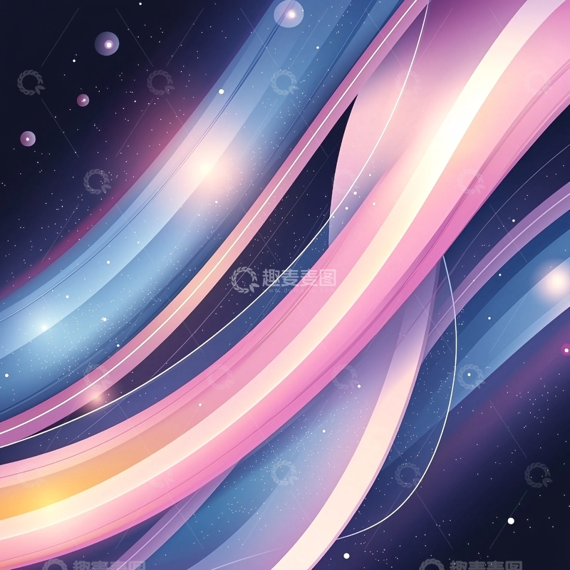 高清大图下载【趣麦麦图】彩色曲线流动光线背景
