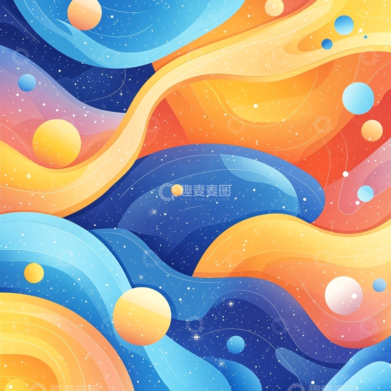 高清大图下载【趣麦麦图】彩色流动抽象背景