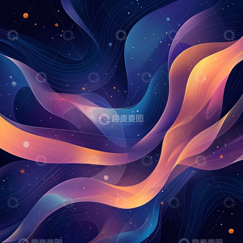 高清大图下载【趣麦麦图】抽象波浪流动背景