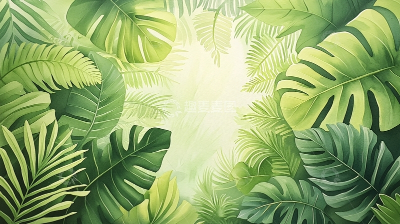 高清大图下载【趣麦麦图】热带雨林植物背景