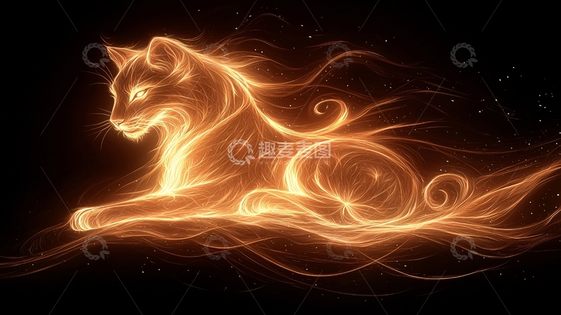 高清大图下载【趣麦麦图】火焰猫高清图片