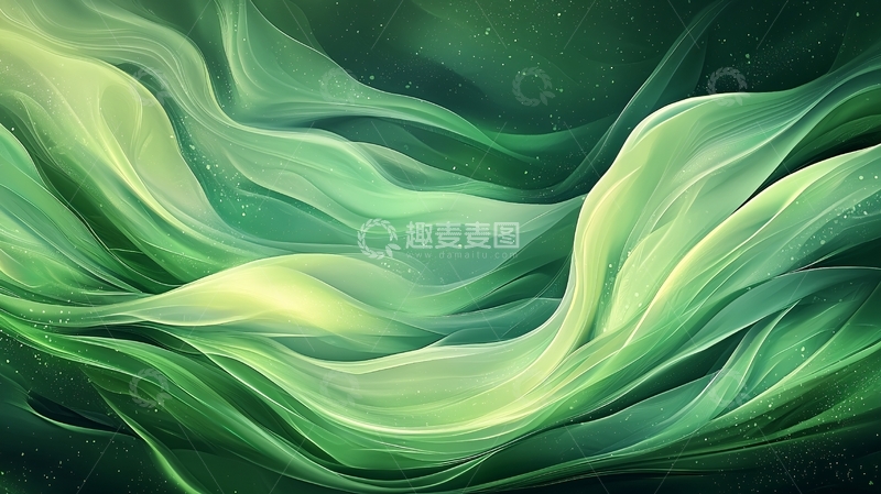 高清大图下载【趣麦麦图】绿色抽象流动背景