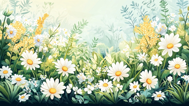 高清大图下载【趣麦麦图】雏菊花田高清图片