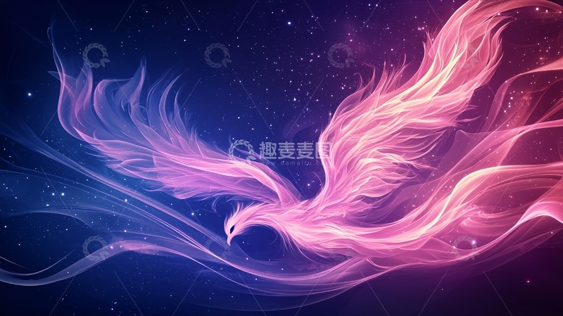 高清大图下载【趣麦麦图】紫色火焰凤凰