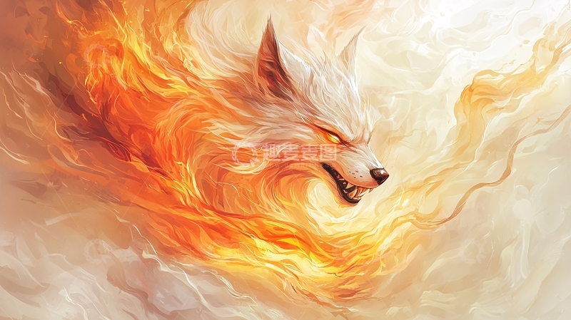 高清大图下载【趣麦麦图】燃烧的狐狸高清图片