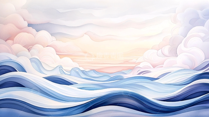 高清大图下载【趣麦麦图】水波荡漾的唯美天空