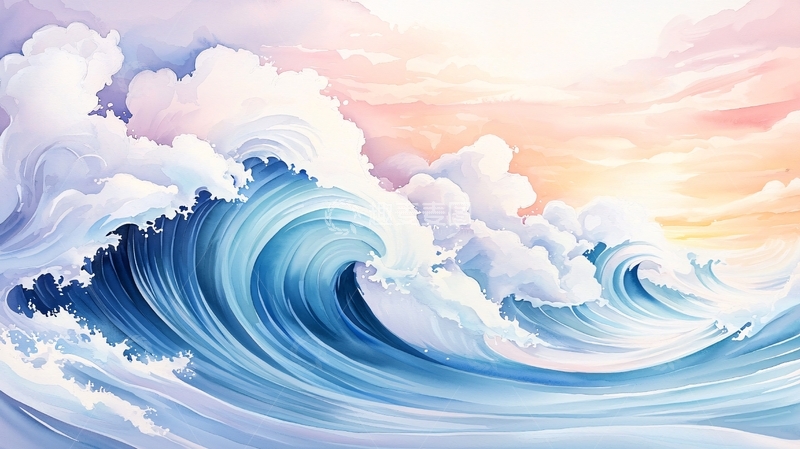 高清大图下载【趣麦麦图】海浪翻涌的唯美画面