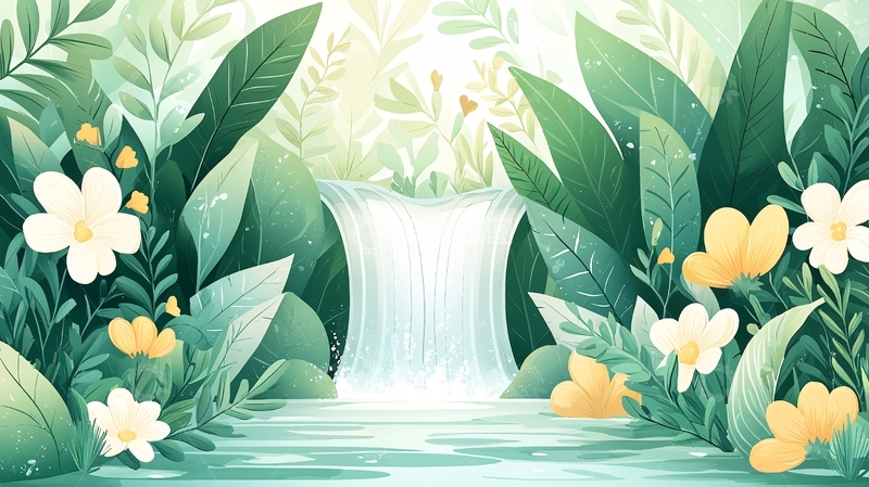 高清大图下载【趣麦麦图】清新的瀑布森林场景