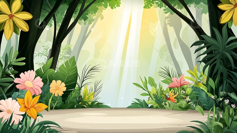 高清大图下载【趣麦麦图】明媚阳光下的森林