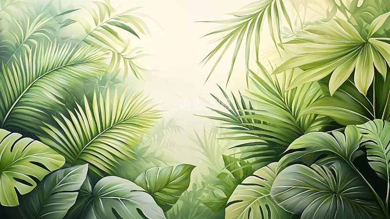 高清大图下载【趣麦麦图】茂盛的绿色热带植物