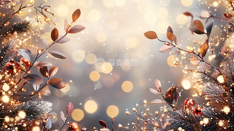 高清大图下载【趣麦麦图】梦幻光斑植物背景