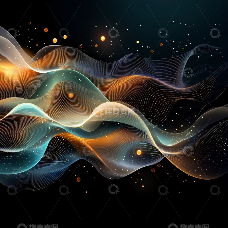 高清大图下载【趣麦麦图】抽象光线曲线流动