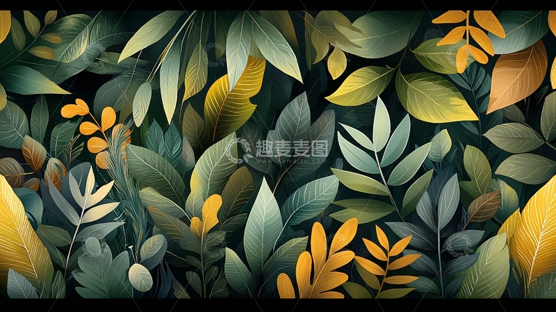 高清大图下载【趣麦麦图】叶片繁茂的背景