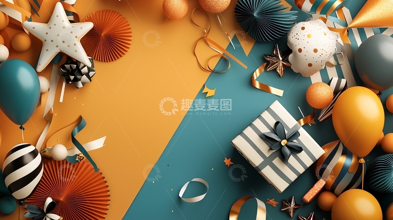 高清大图下载【趣麦麦图】派对背景装饰物品