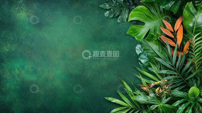 高清大图下载【趣麦麦图】热带雨林植物背景