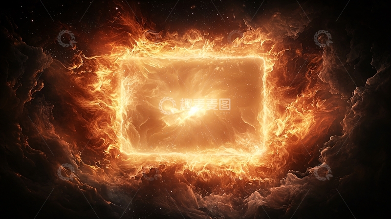 高清大图下载【趣麦麦图】燃烧的方框高清图片